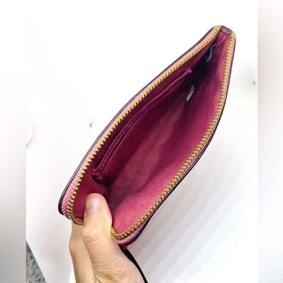 Coach Canvas Wristlet Wallet Pouch In Pink - Picture 4 of 4